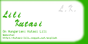 lili kutasi business card